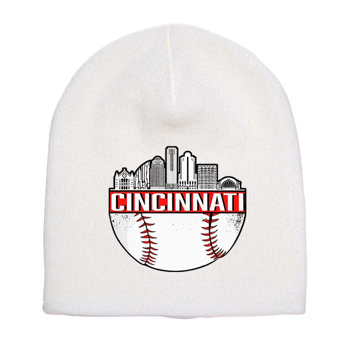 Vintage Cincinnati Ohio Skyline Short Acrylic Beanie