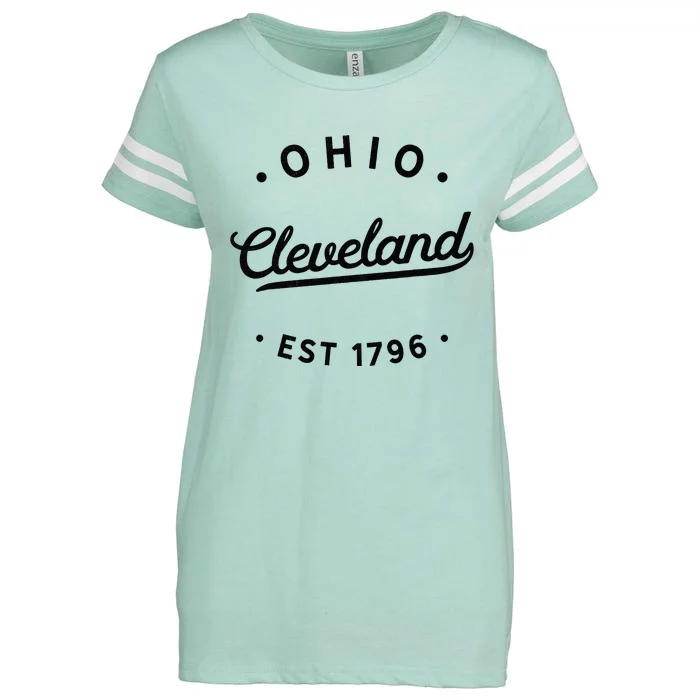 Vintage Cleveland Ohio 1796 Usa Novelty Pride Enza Ladies Jersey Football T-Shirt