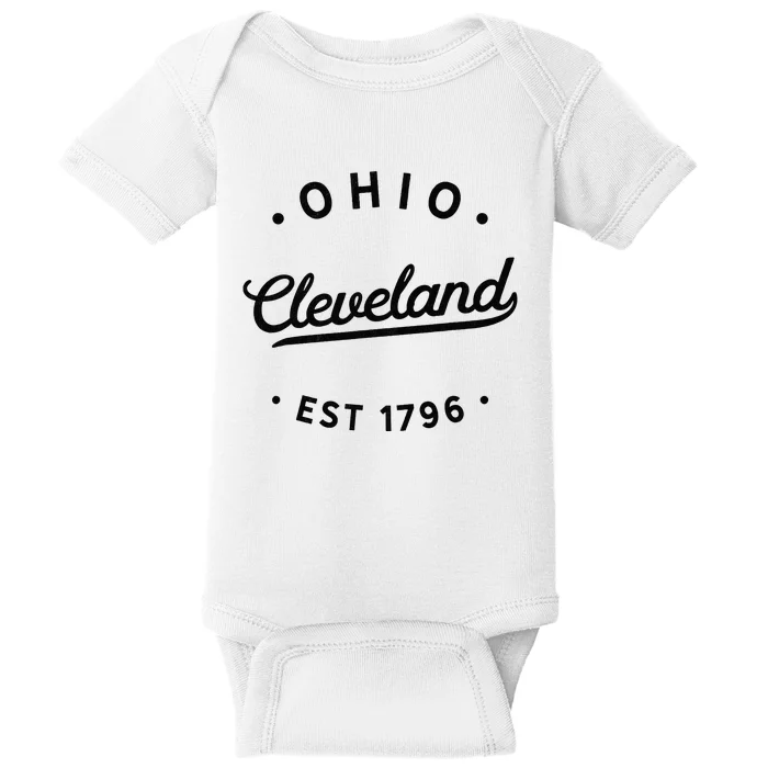 Vintage Cleveland Ohio 1796 Usa Novelty Pride Baby Bodysuit