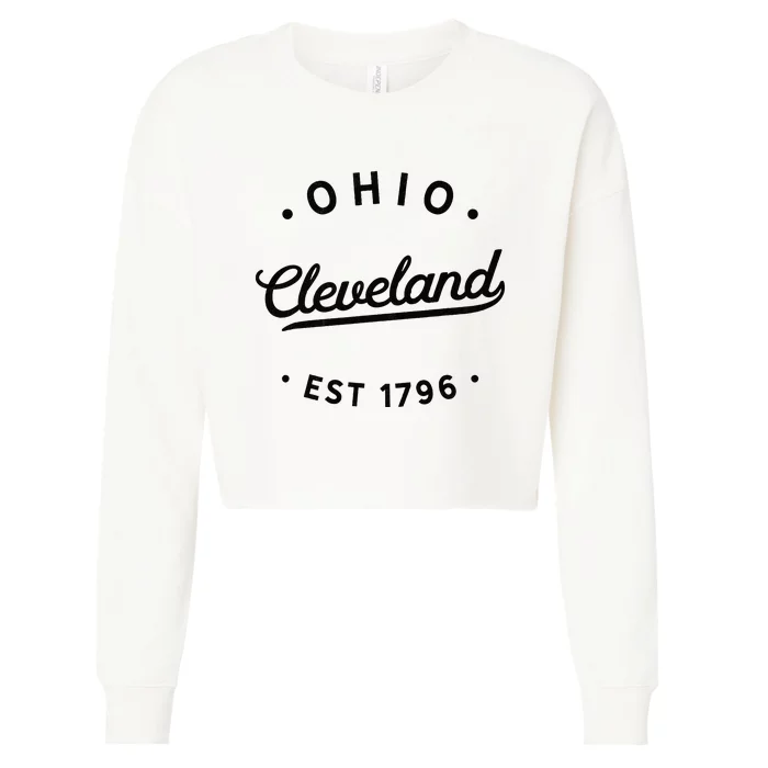 Vintage Cleveland Ohio 1796 Usa Novelty Pride Cropped Pullover Crew