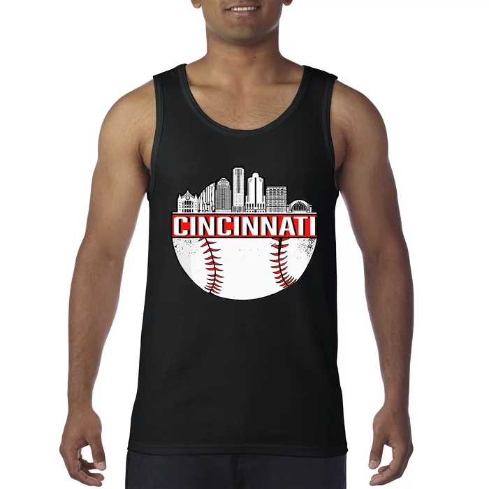 Vintage Cincinnati Ohio Skyline Apparel Tank Top