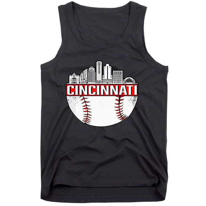 Vintage Cincinnati Ohio Skyline Apparel Tank Top