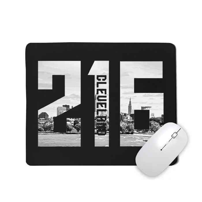 Vintage Cleveland Ohio 216 Area Code Skyline Mousepad