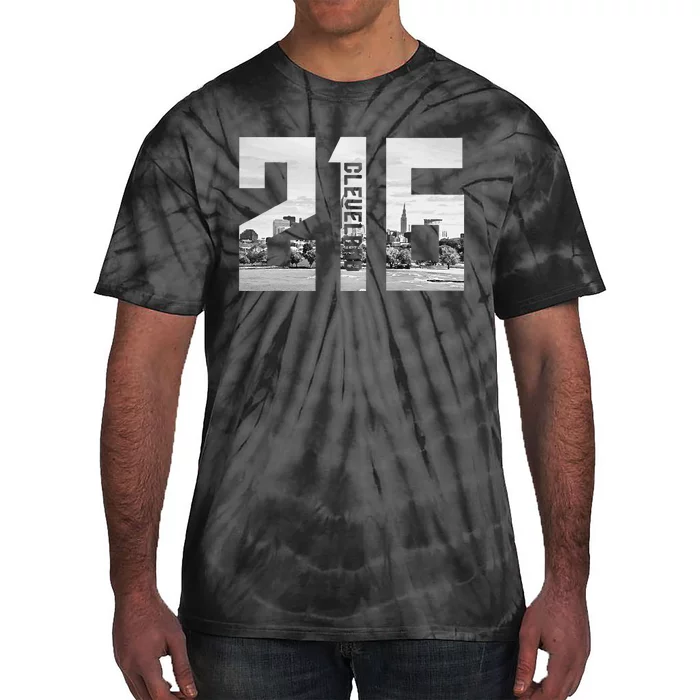 Vintage Cleveland Ohio 216 Area Code Skyline Tie-Dye T-Shirt