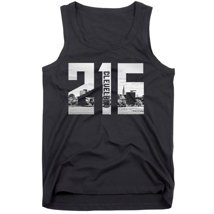 Vintage Cleveland Ohio 216 Area Code Skyline Tank Top