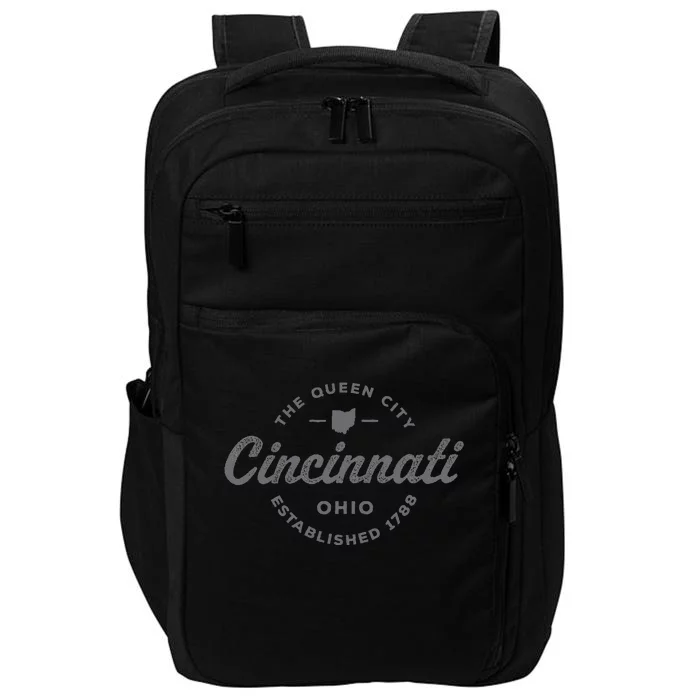 Vintage Cincinnati Ohio 1788 Retro Throwback Souvenir Impact Tech Backpack