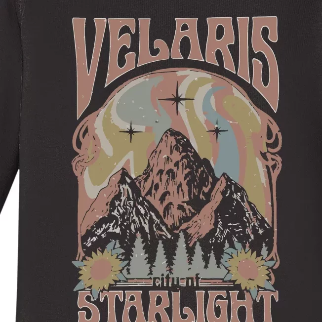 Velaris City Of Starlight ACOTAR Retro Velaris Baby Long Sleeve Bodysuit