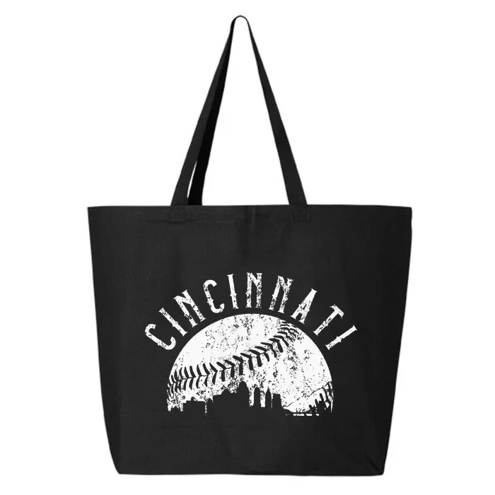 Vintage Cincinnati Ohio Skyline 25L Jumbo Tote