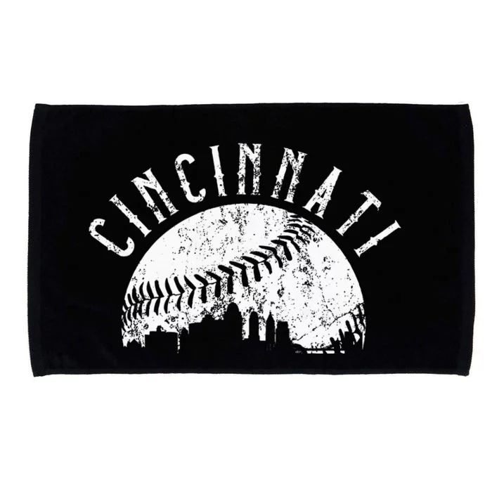 Vintage Cincinnati Ohio Skyline Microfiber Hand Towel