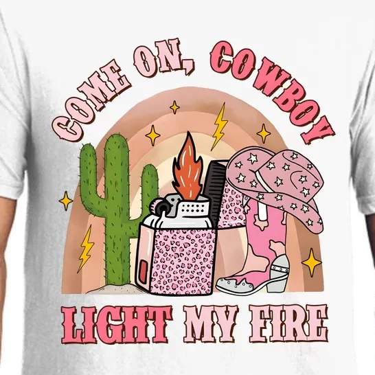 Valentines Come On Cowboy Light Western My Fire Pajama Set