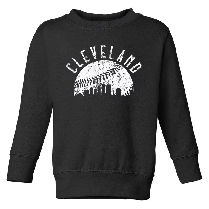 Vintage Cleveland Ohio Skyline Apparel Toddler Sweatshirt