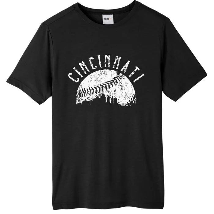 Vintage Cincinnati Ohio Skyline Apparel ChromaSoft Performance T-Shirt