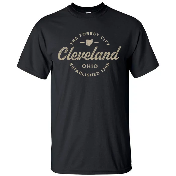 Vintage Cleveland Ohio Retro Throwback Souvenir Tall T-Shirt