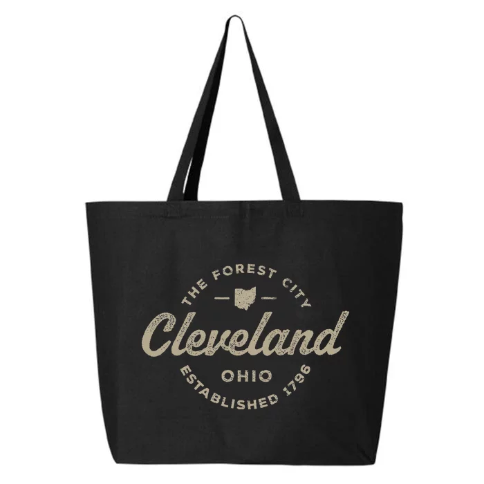 Vintage Cleveland Ohio Retro Throwback Souvenir 25L Jumbo Tote