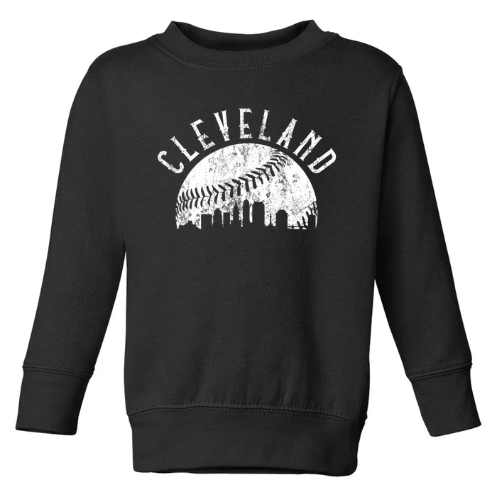 Vintage Cleveland Ohio Skyline Apparel Toddler Sweatshirt