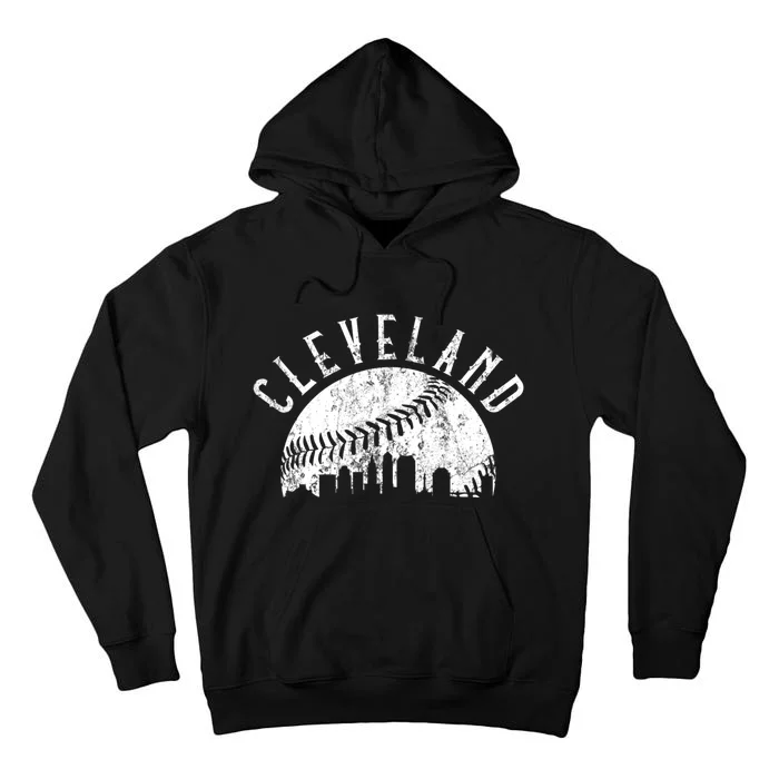 Vintage Cleveland Ohio Skyline Apparel Tall Hoodie