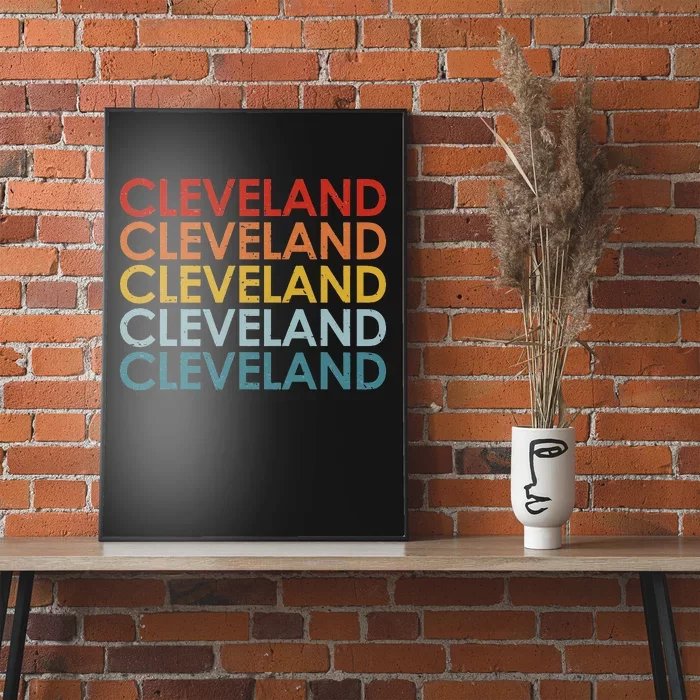 Vintage Cleveland Ohio Retro Travel Souvenir Poster