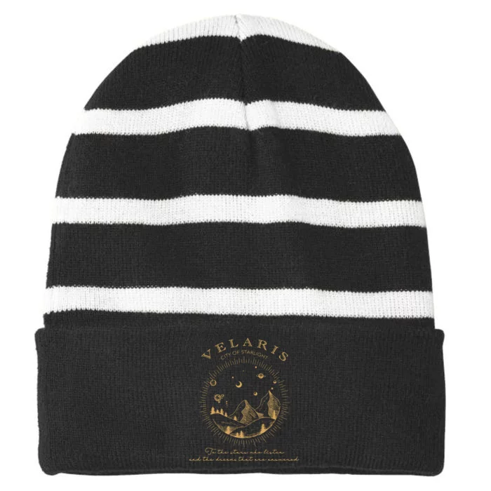 Velaris City Of Starlight The Night Court Striped Beanie with Solid Band