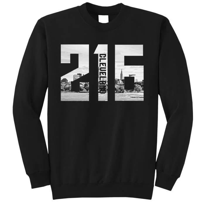 Vintage Cleveland Ohio 216 Area Code Skyline Tall Sweatshirt