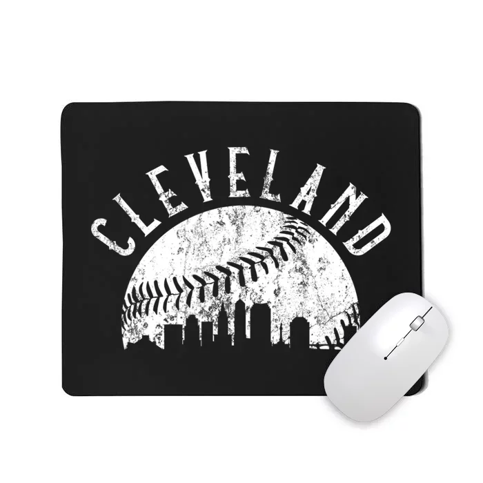 Vintage Cleveland Ohio Skyline Apparel Mousepad