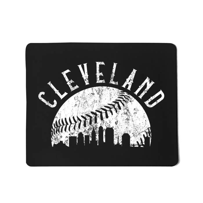 Vintage Cleveland Ohio Skyline Apparel Mousepad