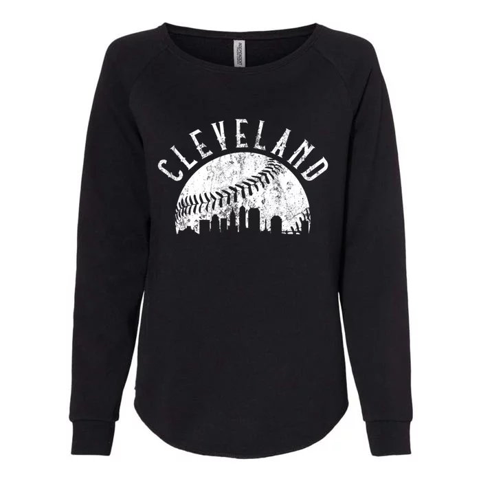 Vintage Cleveland Ohio Skyline Apparel Womens California Wash Sweatshirt