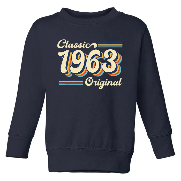 Vintage Classic Of 1963 Original 60 Years Old Birthday Toddler Sweatshirt