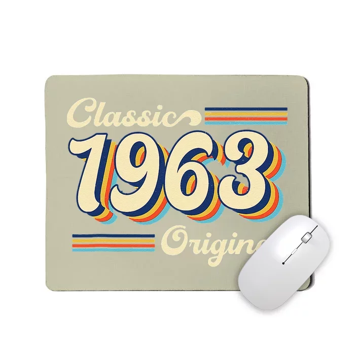 Vintage Classic Of 1963 Original 60 Years Old Birthday Mousepad