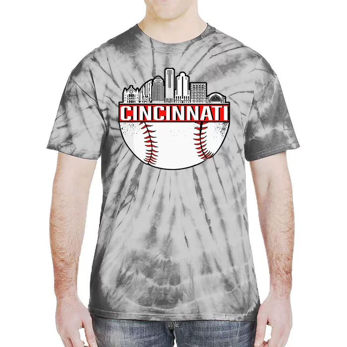 Vintage Cincinnati Ohio Skyline Tie-Dye T-Shirt