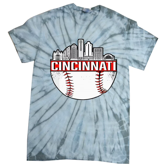 Vintage Cincinnati Ohio Skyline Tie-Dye T-Shirt