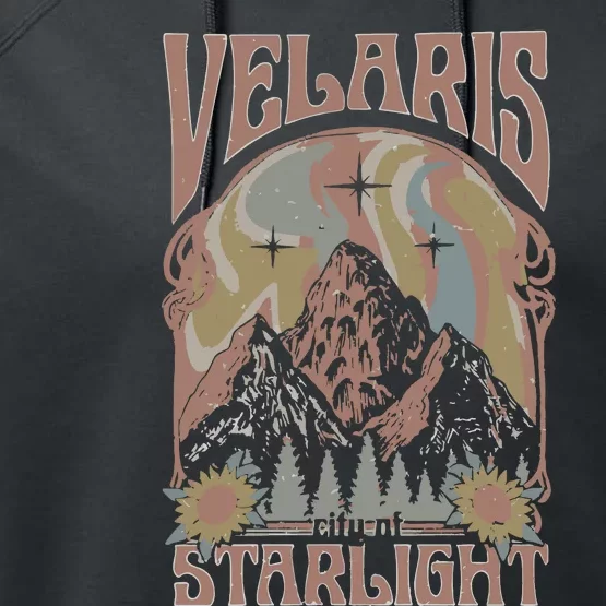 Velaris City Of Starlight Acotar Retro Velaris Performance Fleece Hoodie