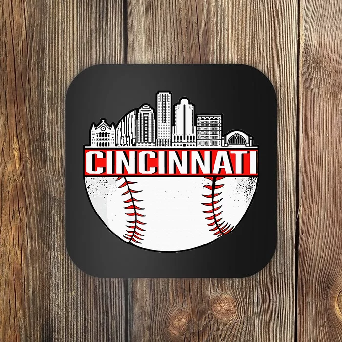 Vintage Cincinnati Ohio Skyline Apparel Coaster