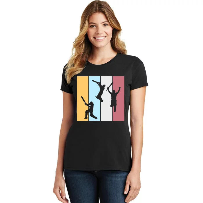 Vintage Cricket Player Sports Lover Team Coach Graphic Premium Women's T-Shirt