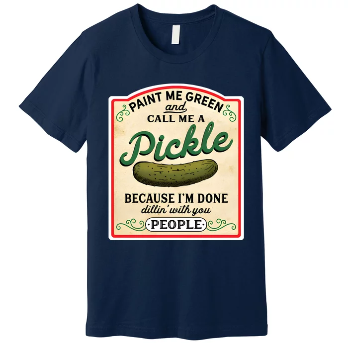 Vintage Canned Pickles Canning Season Pickle Jar Premium T-Shirt