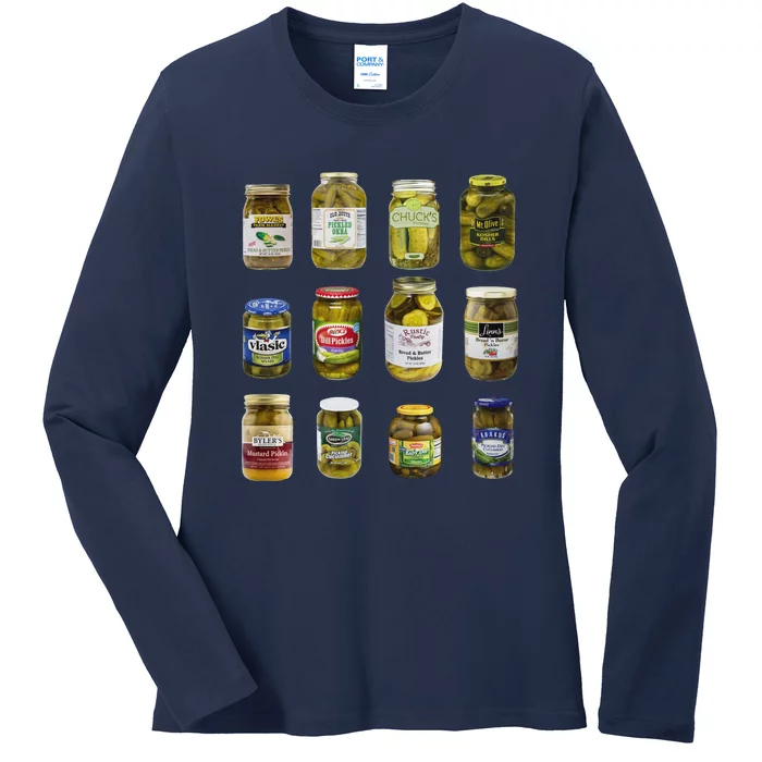 Vintage Canned Pickles Retro Canning Season Canned Pickles Ladies Long Sleeve Shirt