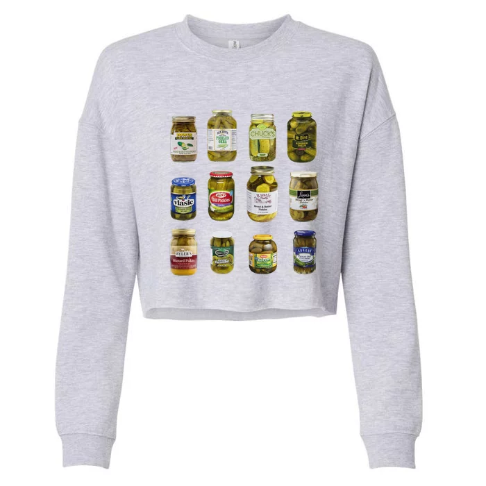 Vintage Canned Pickles Retro Canning Season Canned Pickles Cropped Pullover Crew