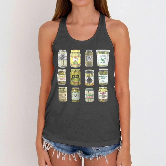 Vintage Canned Pickles Lovers Women's Knotted Racerback Tank