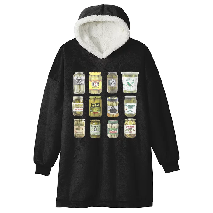 Vintage Canned Pickles Lovers Hooded Wearable Blanket