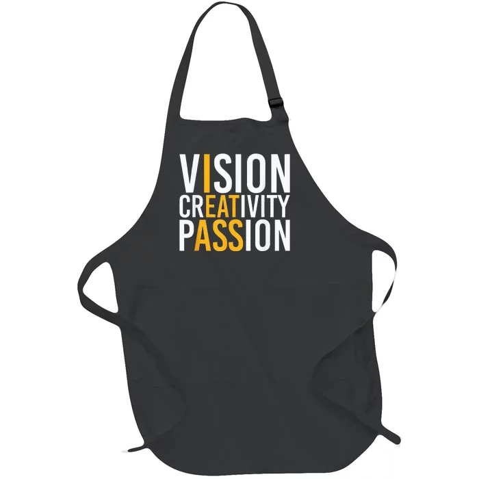 Vision Creativity Passion Full-Length Apron With Pocket