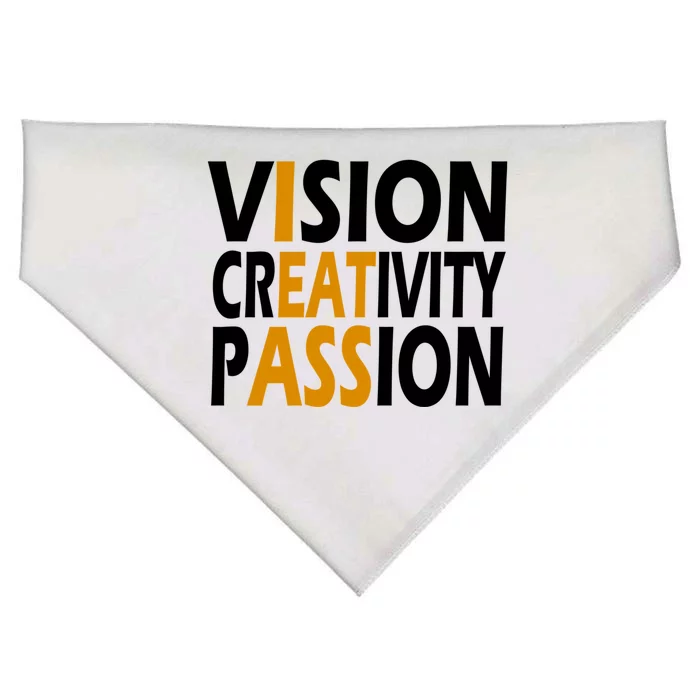 Vision Creativity Passion Funny Humor USA-Made Doggie Bandana