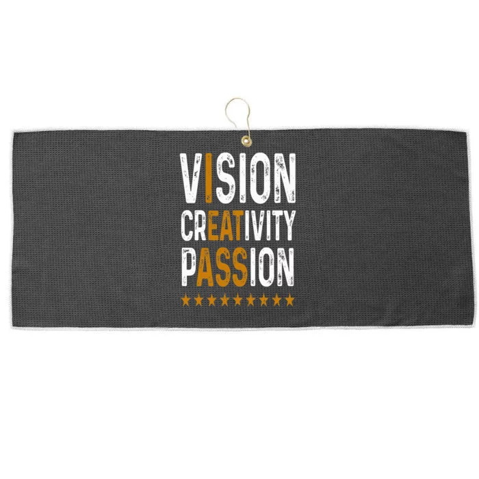 Vision Creativity Passion Large Microfiber Waffle Golf Towel