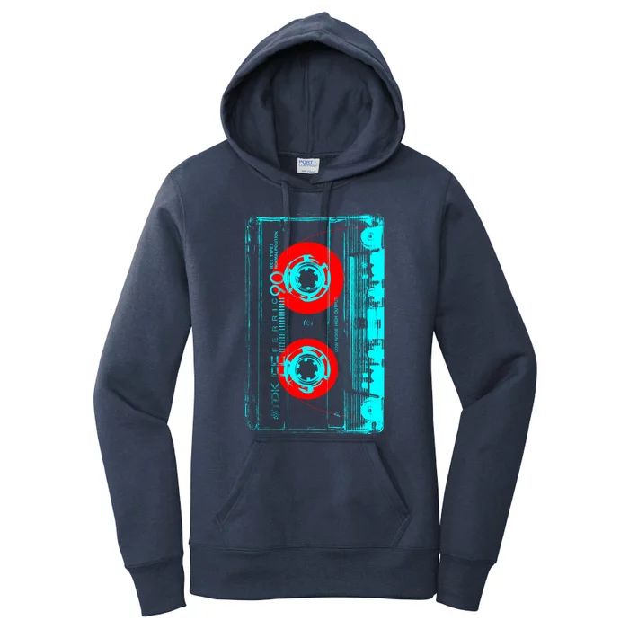 Vintage Cassette Pop Art Style Women's Pullover Hoodie