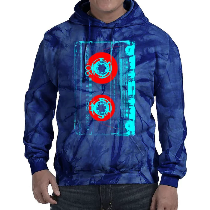 Vintage Cassette Pop Art Style Tie Dye Hoodie