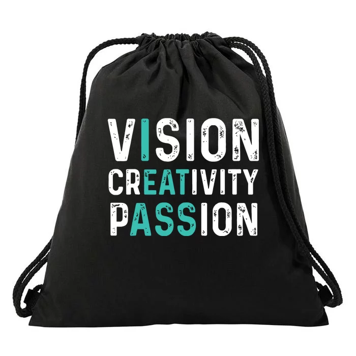 Vision Creativity Passion Vintage Drawstring Bag