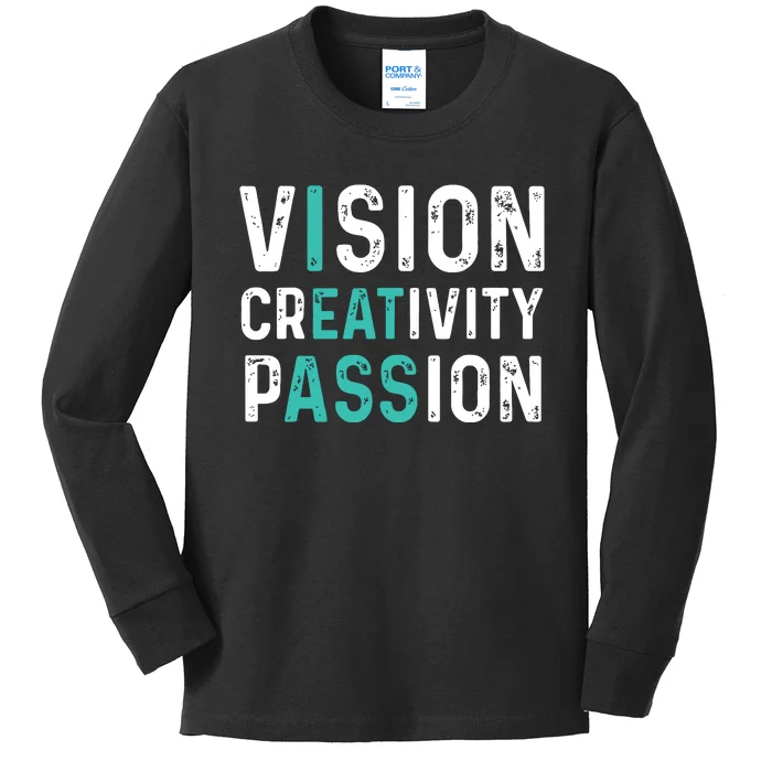 Vision Creativity Passion Vintage Kids Long Sleeve Shirt