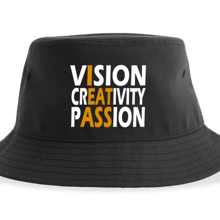 Vision Creativity Passion Funny Gift Sustainable Bucket Hat