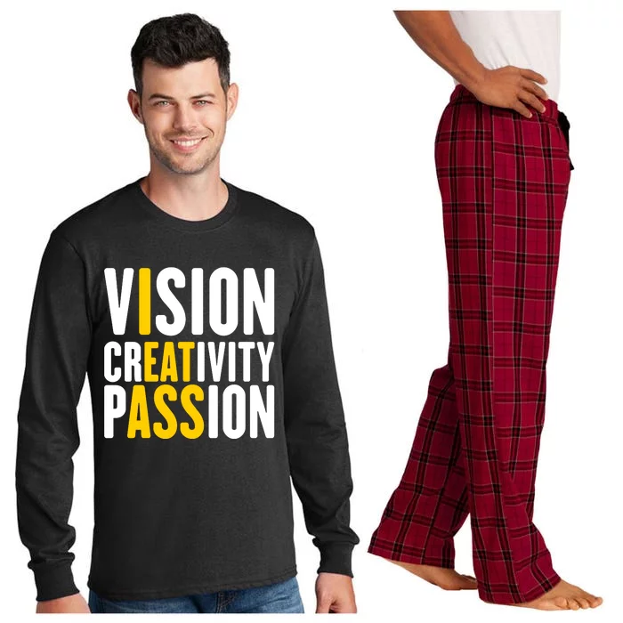 Vision Creativity Passion Funny Hidden Message I Eat Ass Long Sleeve Pajama Set