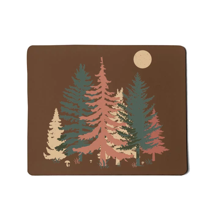 Vintage Colors Pine Tree Forest Mousepad