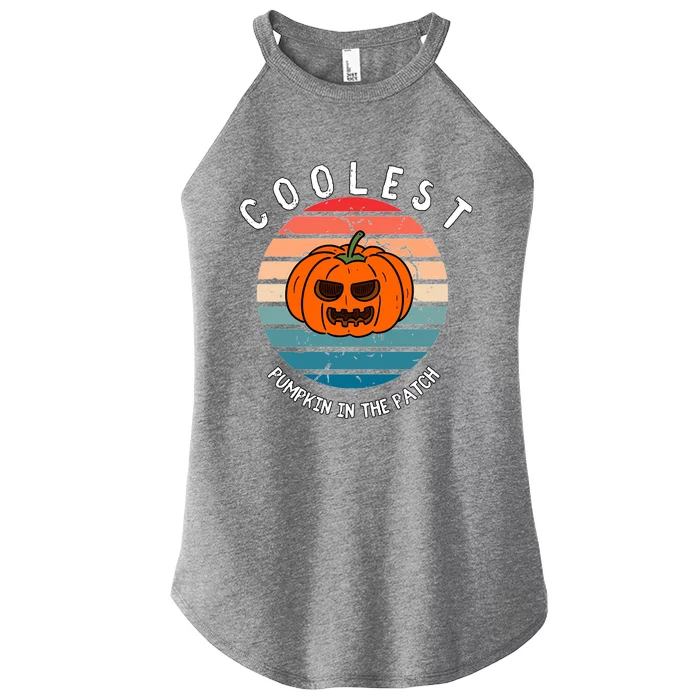 Vintage Coolest Pumpkin Happy Halloween Vibe Costume Gift Women’s Perfect Tri Rocker Tank