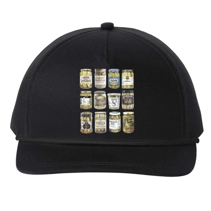 Vintage Canned Pickles Retro Pickles Lovers Canning Pickle Snapback Five-Panel Rope Hat